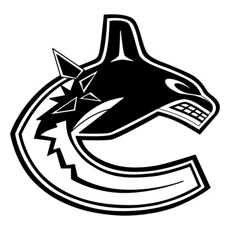 vancouver canucks logo black and white